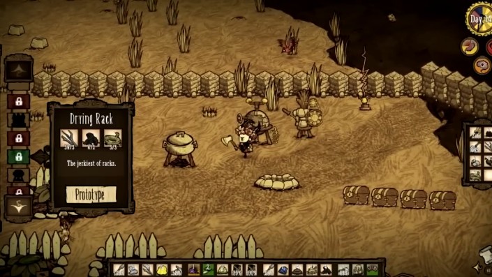 Example of drying meat in a wilderness setting
