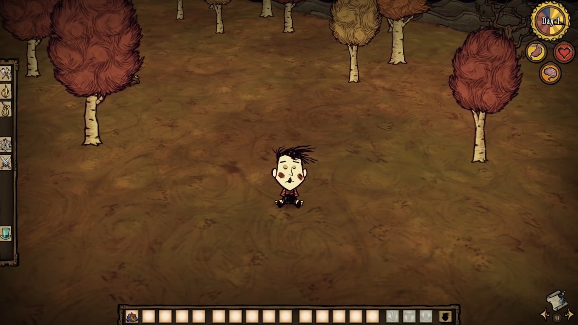 Player preparing for combat in Don't Starve