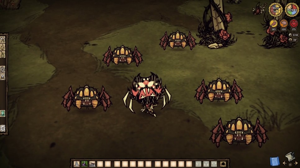A bundling wrap setup with nurse spiders and a lureplant