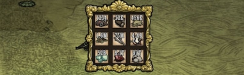 Screenshot of increased stack sizes in Don't Starve.