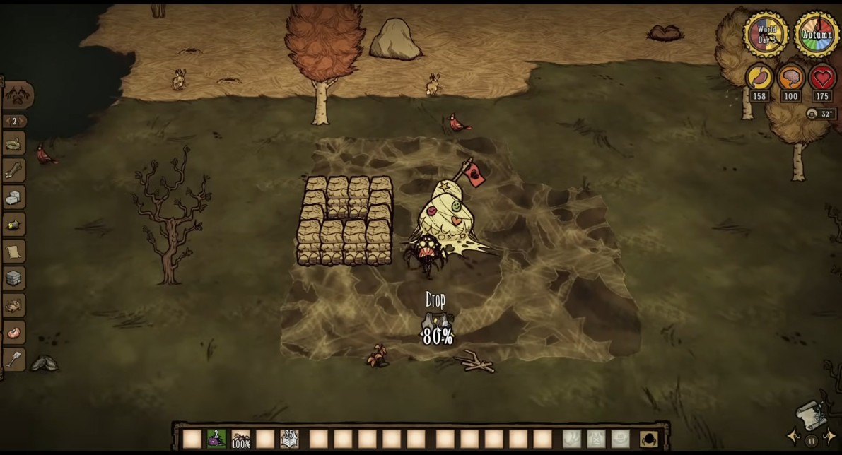 Diagram showing the strategy against Crab King using Water Striders