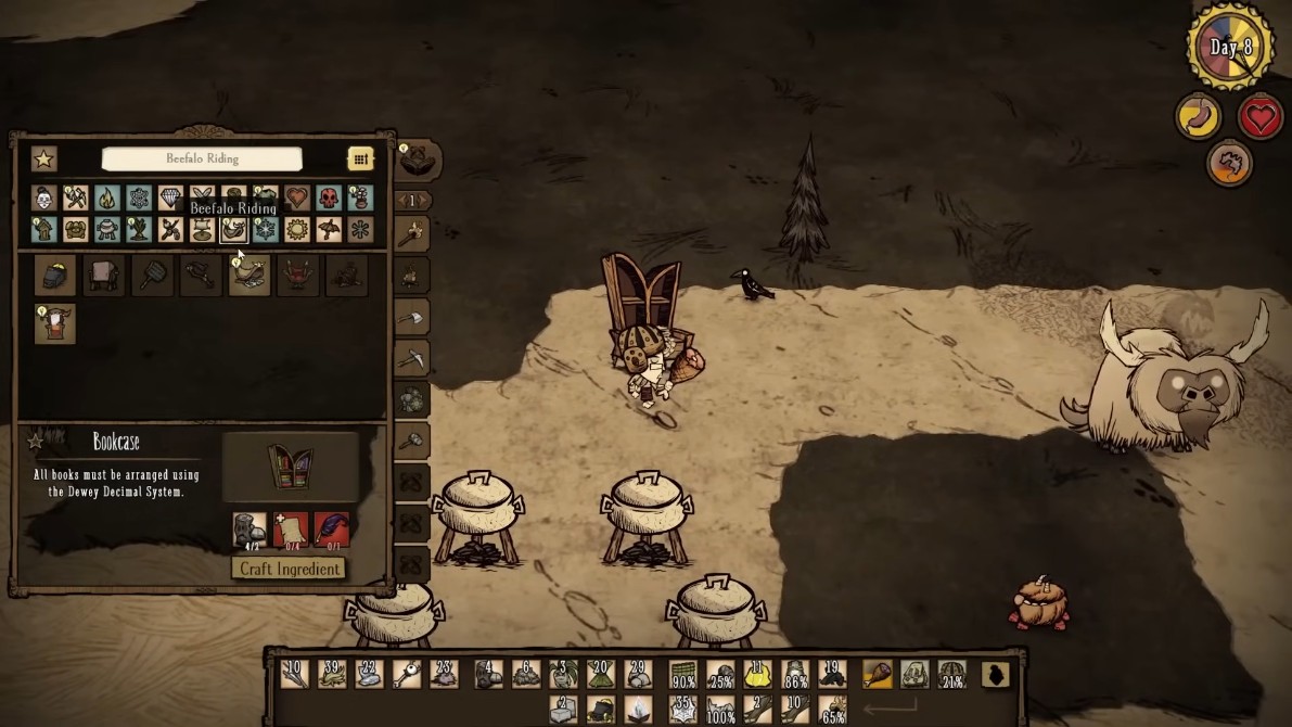Wickerbottom managing her sanity with items